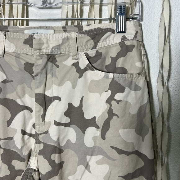 Sundance Vivant Cream Taupe Camo Print Floral Embroidered Jogger Pant Size P/4 - Picture 3 of 16